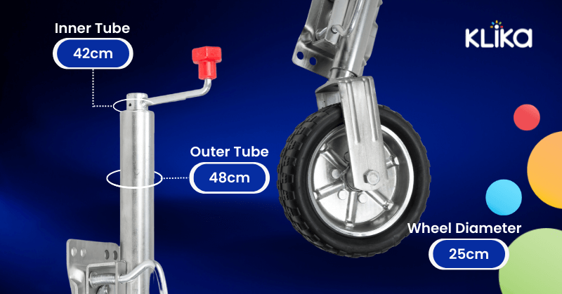 Sizes on a jockey wheel Sizes on a jockey wheel