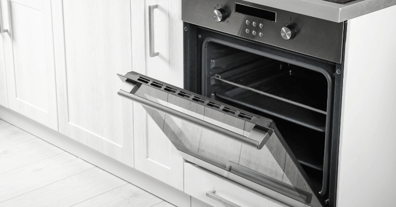 Open oven door allowing heat to dissipate Open oven door allowing heat to dissipate