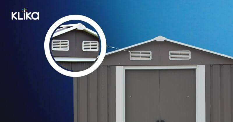 Vents on a garden shed Vents on a garden shed